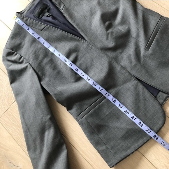J. Crew Bi Stretch Wool Blend Open Front Blazer Jacket in Grey - Picture 11 of 12